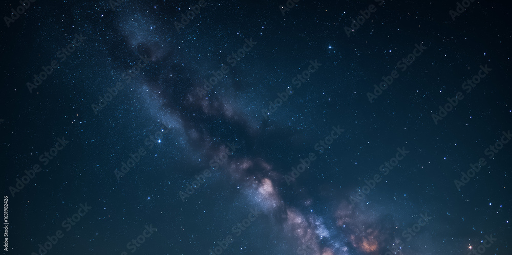 Fototapeta premium Stunning view of the milky way galaxy under a starry sky