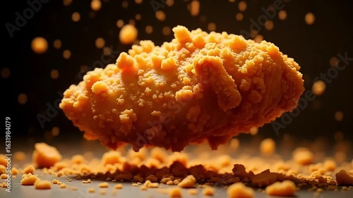 Close-Up of Crispy Fried Chicken – Golden Crunchy Texture