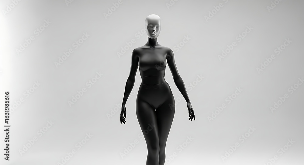 Fototapeta premium Abstract Female Mannequin Standing in Studio Setting for Fashion Display