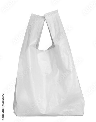 used white plastic bag isolated on transparent background