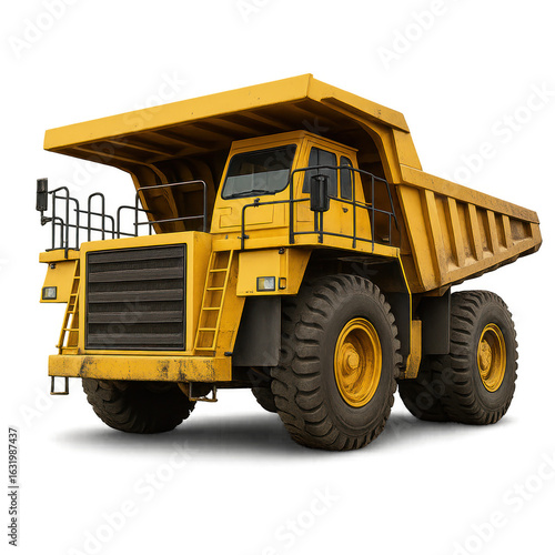 Heavy Yellow Dump Truck for Construction and Transportation Work