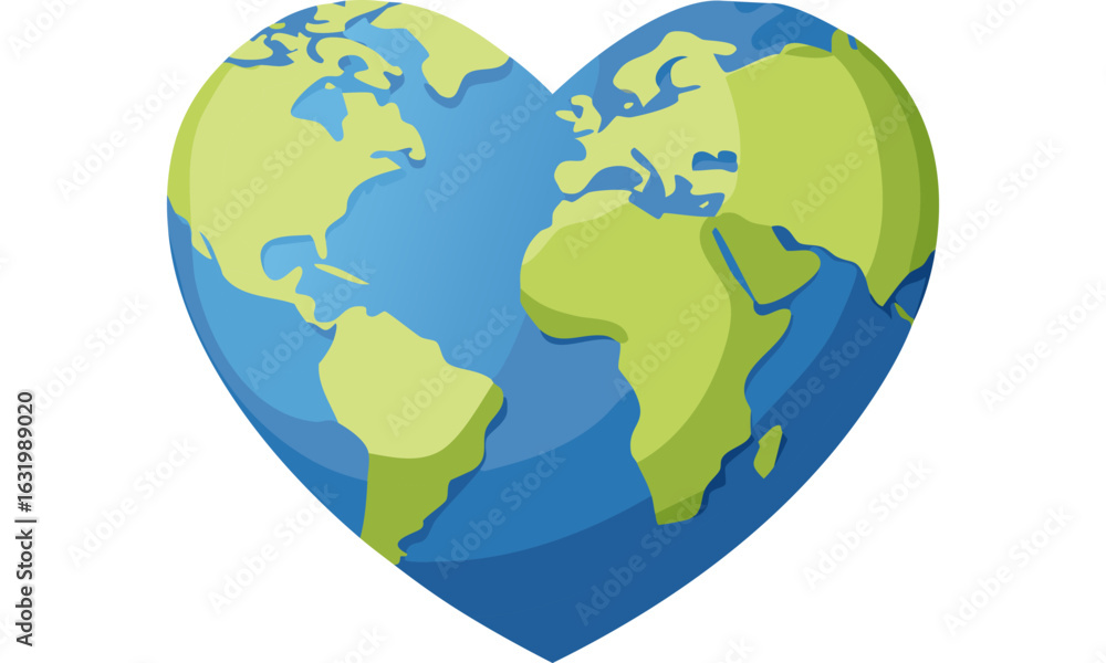 Naklejka premium heart shaped earth
