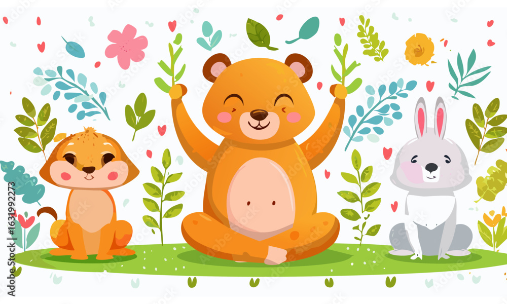 Naklejka premium easter bunny and eggs