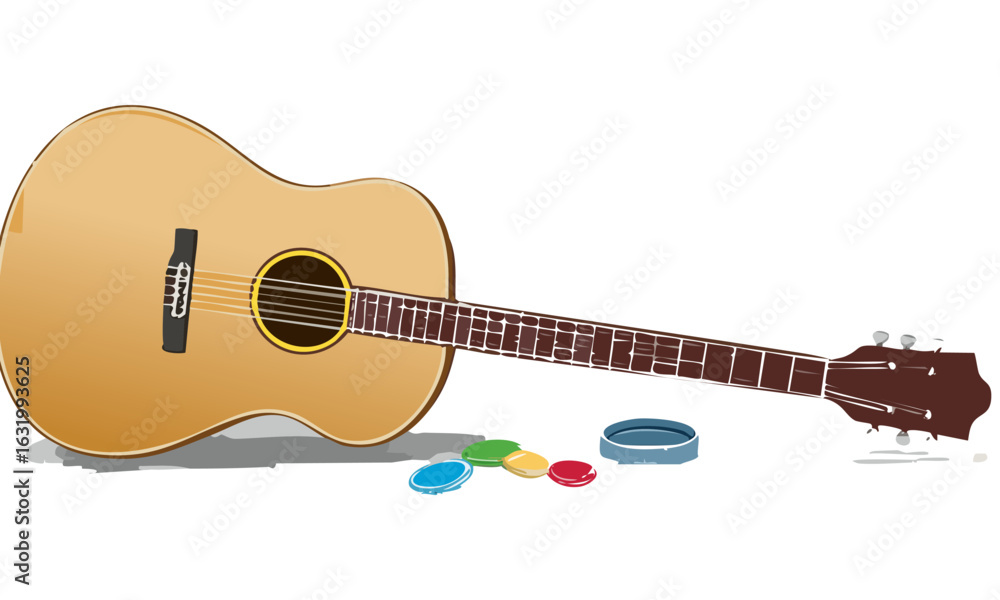 Obraz premium acoustic guitar isolated on white