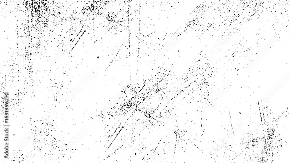 Obraz premium Rough, scratch, splatter grunge pattern design brush strokes. Overlay texture. Faded black-white dyed paper texture. Sketch grunge design. Use for poster, banner, mock-up, stickers layout. Vector