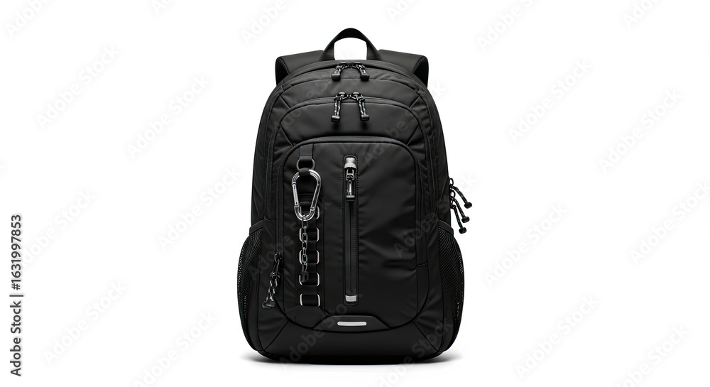 Fototapeta premium black leather bag isolated on white background