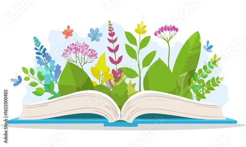 book with flowers