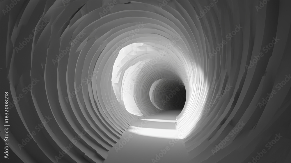 Obraz premium Abstract geometry with looped tunnel