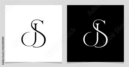 JS or SJ Initial Letter Logo Vector Element , Initial Logo for Brand Vector Design Graphic
