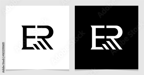 Tableau sur toile ER or RE Initial Letter Logo Vector Element , Initial Logo for Brand Vector Desi