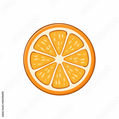 Vibrant orange slice illustration radiating freshness and citrusy goodness depiction
