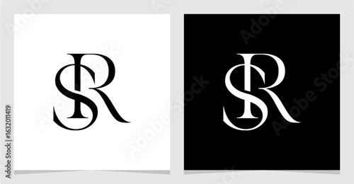 SR or RS Initial Letter Logo Vector Element , Initial Logo for Brand Vector Design Graphic