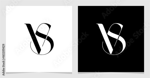 VS or SV Initial Letter Logo Vector Element , Initial Logo for Brand Vector Design Graphic