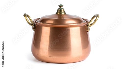 Copper cooking pot with lid (1)