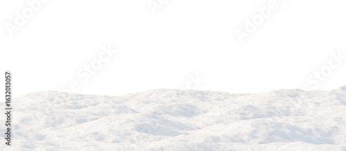 Snow-Covered Hills Under a Calm Sky. 3D render.	
