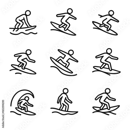 Surfing Technique Icons