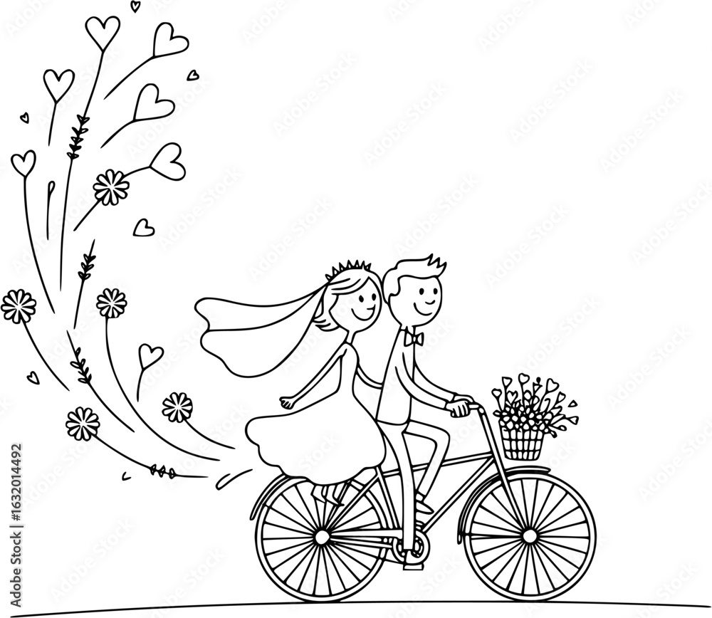 Cartoon Love Love Adventure Valentine Couple Vector Graphics