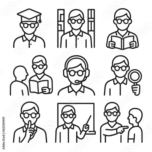 Librarian Concept Icons