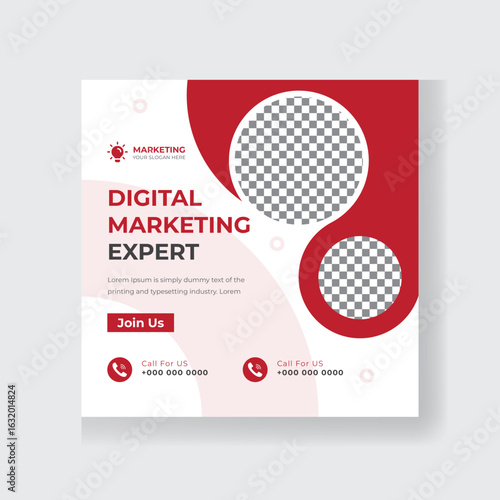 Professional Digital Marketing Expert Square Banner Design Attract Clients and Promote Business Services Online Platforms Templates