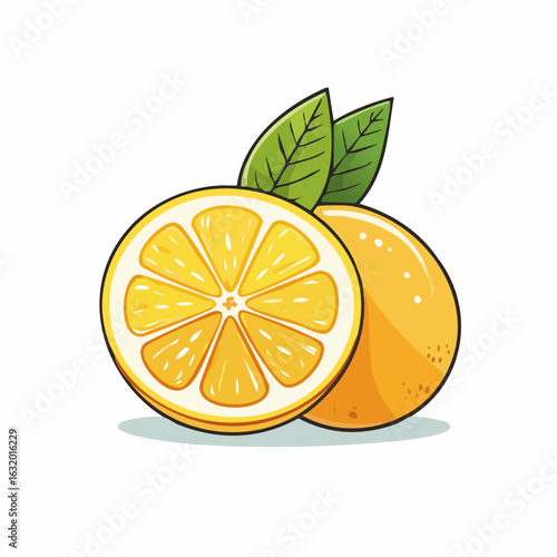 Bright and cheerful illustration of lemons showcasing freshness and vibrant citrus colors