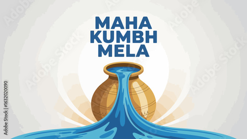 Maha Kumbh Mela Water Pot Symbol Illustration