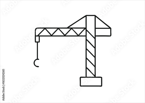 A striking black crane glyph icon representing avian grace and elegance presented as a singular graphic element isolated on white background