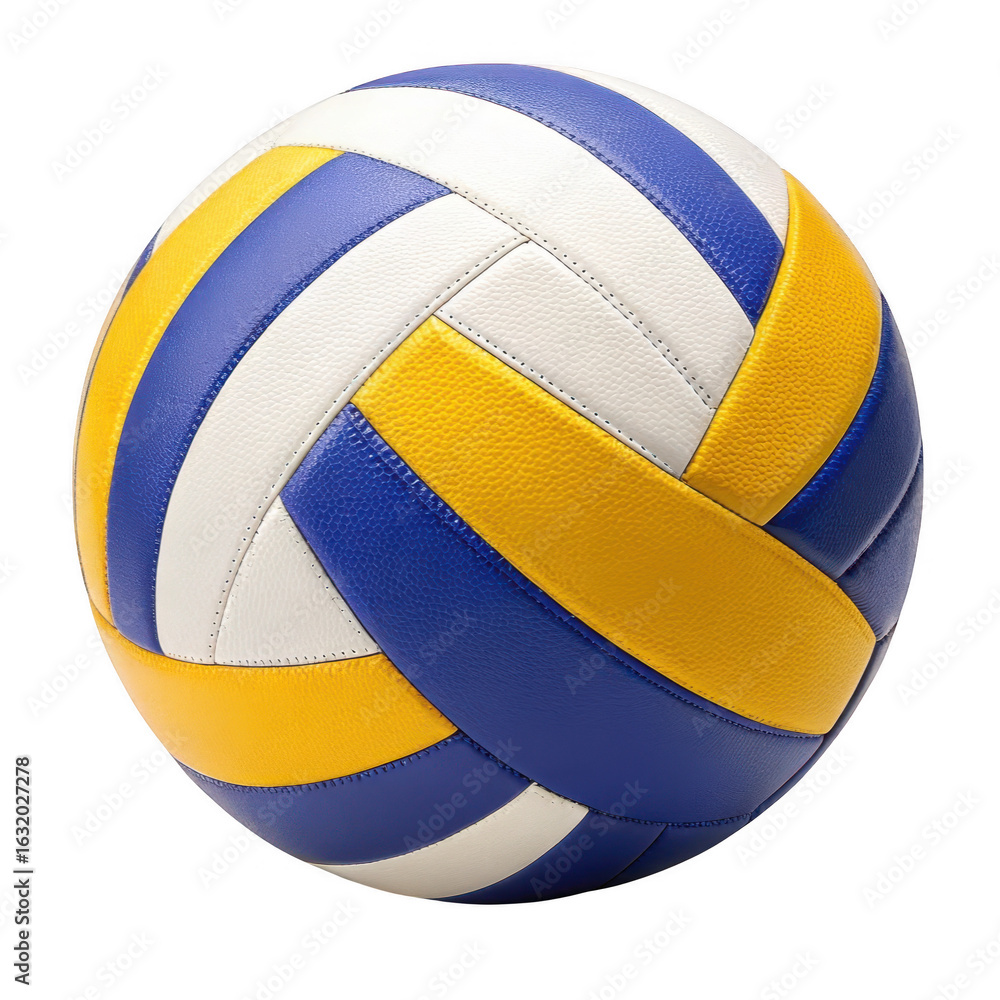 Fototapeta premium 3d volleyball with classic panel design isolated on transparent background