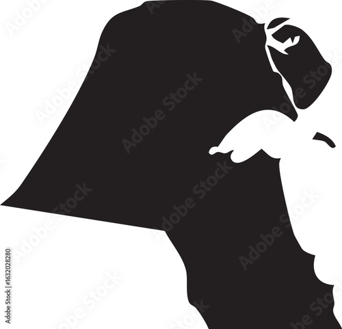 Kuwait Vector Map Black Silhouette 