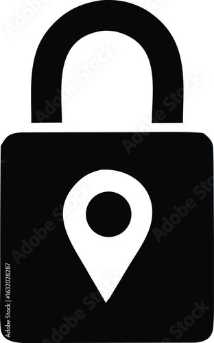 Secure location icon symbolizing private data protection and geofencing security measures