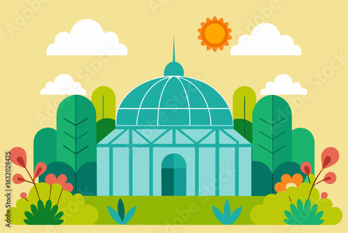 sun garden dome glass flower nature