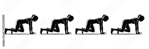 Woman performing quadruped hip extensions exercise
