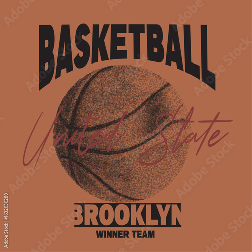 basketball sports t shirt design. Brooklyn Basketball winner team united state. t shirt sweatshirt graphic tee shirt print design. college typography text print design.