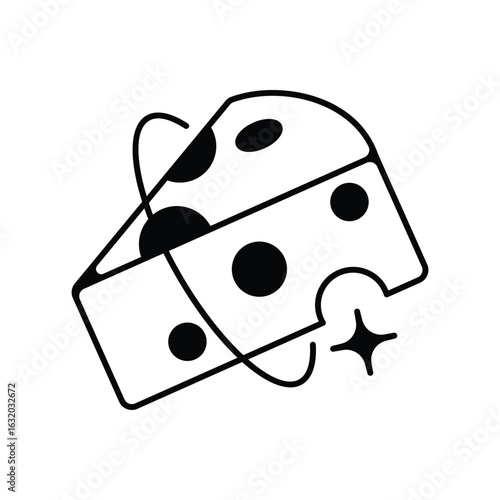 Cheese glyph icon with white background vector stock illustration