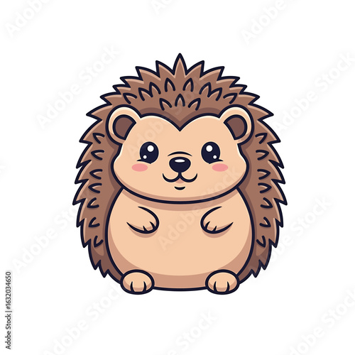 Cute smiling hedgehog cartoon character