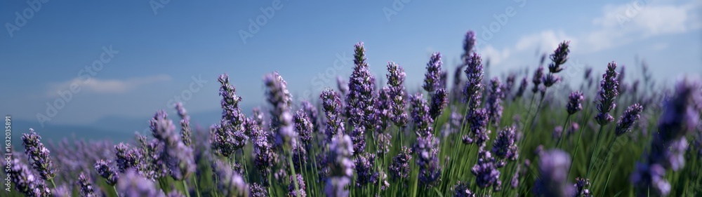 Obraz premium Lavender blooming panorama nature hdr 360° view