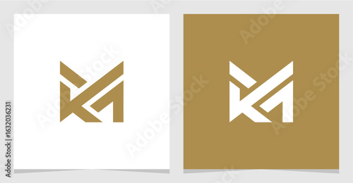 MK or KM Initial Letter Logo Vector Element , Initial Logo for Brand Vector Design Graphic