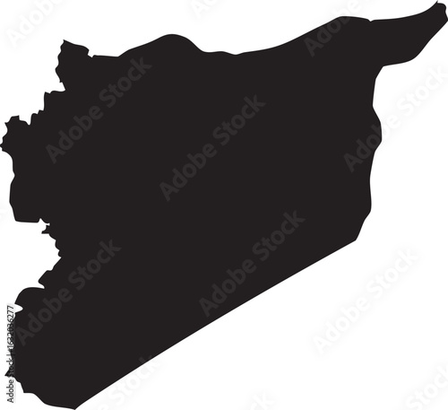 Syria Vector Map Black Silhouette 
