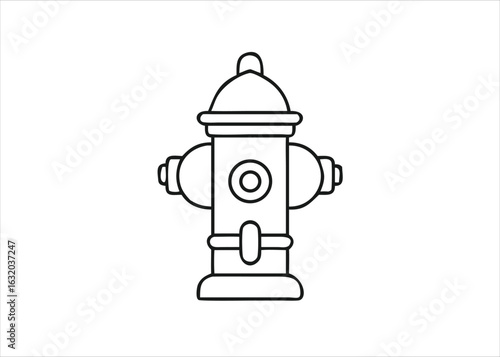 A simple line art drawing of a fire hydrant suitable for a child s coloring book page isolated on white background