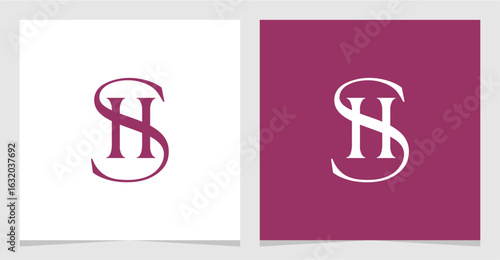 SH or HD Initial Letter Minimalist Logo Vector Element , Initial Logo for Brand Vector Design Graphic