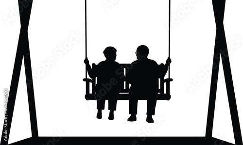 Grandparents Enjoying Quality Time in a Vector Illustration of Love and Bonding