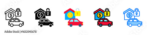 Fixed Asset icon multiple style 