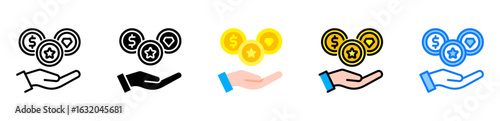 Digital Asset icon multiple style 
