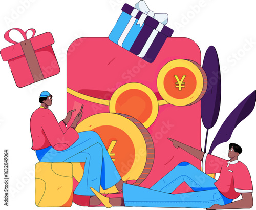 Inspiring financial prosperity with online yuan currency investments and festive gifting, perfect for finance blogs and wealth management promotions, driving customer engagement