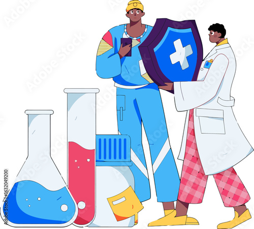 Dedicated medical researchers advancing healthcare innovation with cutting-edge research and vital protection, driving progress in modern medicine for a healthier future today