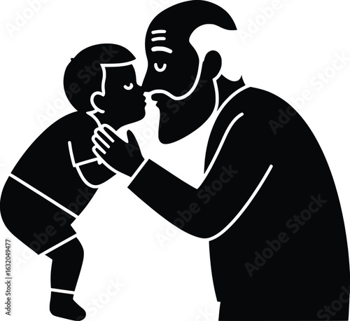 A Heartwarming Vector Illustration of Generational Love and Connection