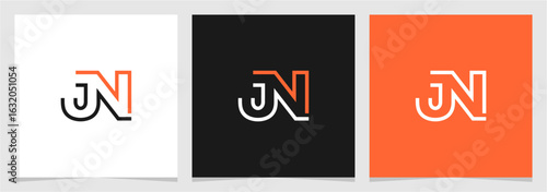 JN or NJ Initial Letter Abstract Logo Vector Element , Initial Logo for Brand Vector Design Graphic