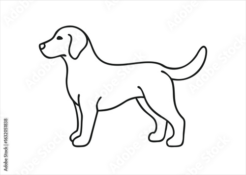 Charming labradoodle line art depicting a beloved canine companion in a simple yet elegant artistic style isolated on white background