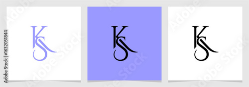 KS or SK Initial Letter Abstract Logo Vector Element , Initial Logo for Brand Company