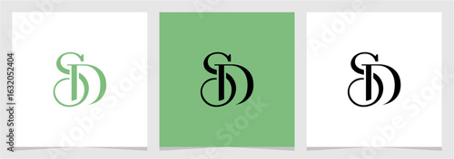SD or DS Initial Letter Abstract Logo Vector Element , Initial Logo for Brand Vector Design Graphic
