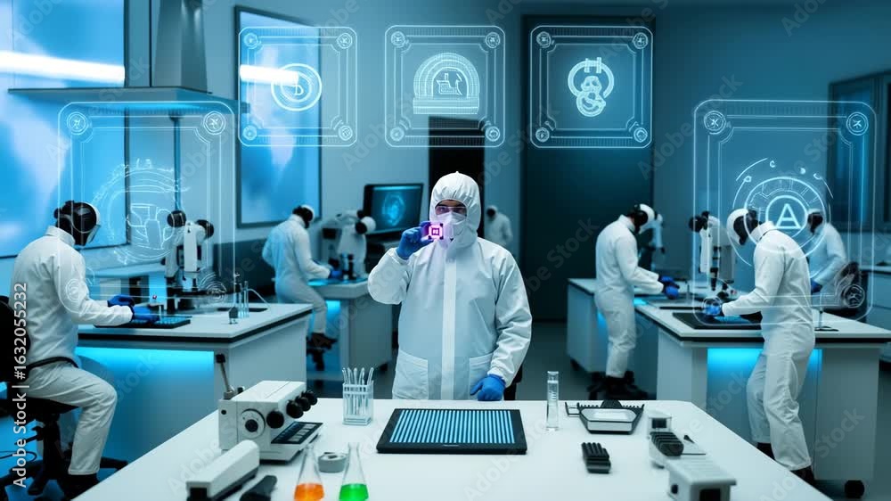 Advanced Futuristic Science Lab With AI Technology and Innovation Stock ...